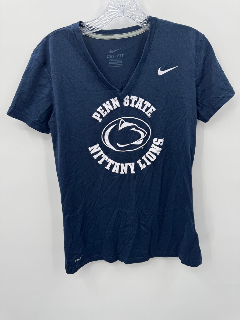Penn State Gameday Tailgate V-Neck T-Shirt Womens S Navy Nike Dri-FIT Athletic